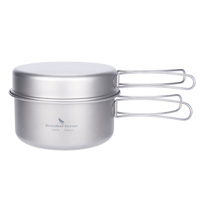 Boundless Voyage Ti2042C Titanium Pot and Pan Set — 1 L Pot, 500 ml Pan, 179 g