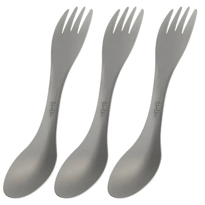 Titanium Spork — Spoon, Fork and Edge in One, Single or Multipack