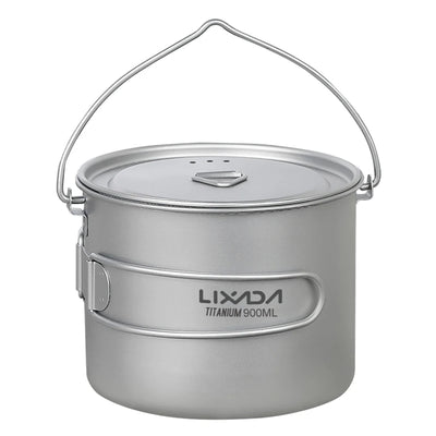 Titanium Pot With Lid — 750, 900 or 1,100 ml, 128 to 156 g, Folding Handles