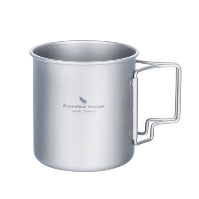 Boundless Voyage Ti3024D Titanium Mug — 420 ml, 77 g, Folding Handle