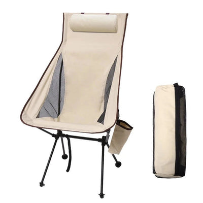 High-Back Camp Chair With Headrest — 1.5 kg, Aluminium Frame, 150 kg Load, Side Pocket