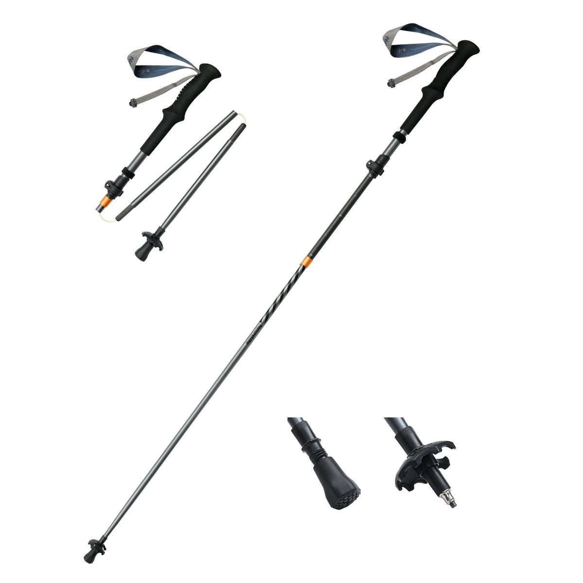 Naturehike Gale Terk UL Z-Fold Trekking Poles — Pair, Carbon/Aluminium, Folds to 35 cm, 189 g a Pole