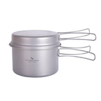 Boundless Voyage Ti2110C Titanium Pot and Pan Set — 1.2 L Pot, 500 ml Pan, Fits a 230 g Canister