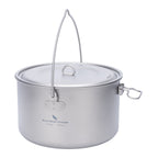 Boundless Voyage Titanium Hanging Pot — 1.95 L or 2.9 L, Bail Handle, Strainer Lid