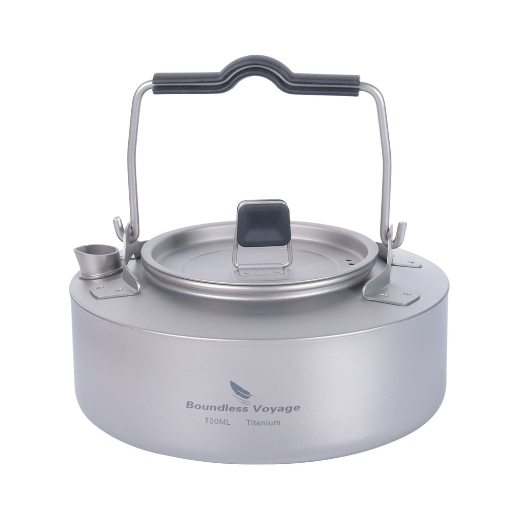 Boundless Voyage Ti3100D Titanium Kettle — 700 ml, 160 g, Folding Handle