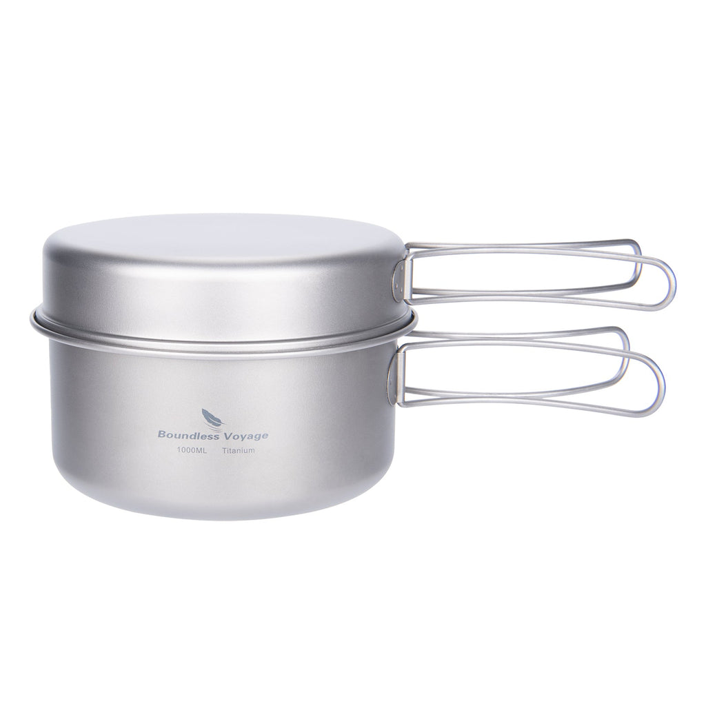 Boundless Voyage Ti2042C Titanium Pot and Pan Set — 1 L Pot, 500 ml Pan, 179 g