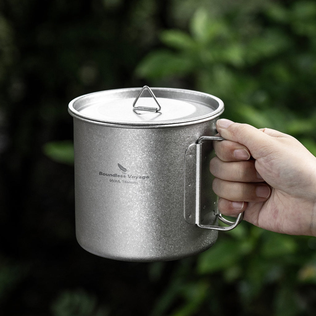 Boundless Voyage Ti3043D Titanium Mug with Lid — 950 ml, 158 g, Crystalline Finish