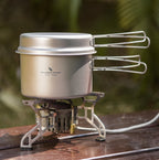 Boundless Voyage Ti2110C Titanium Pot and Pan Set — 1.2 L Pot, 500 ml Pan, Fits a 230 g Canister