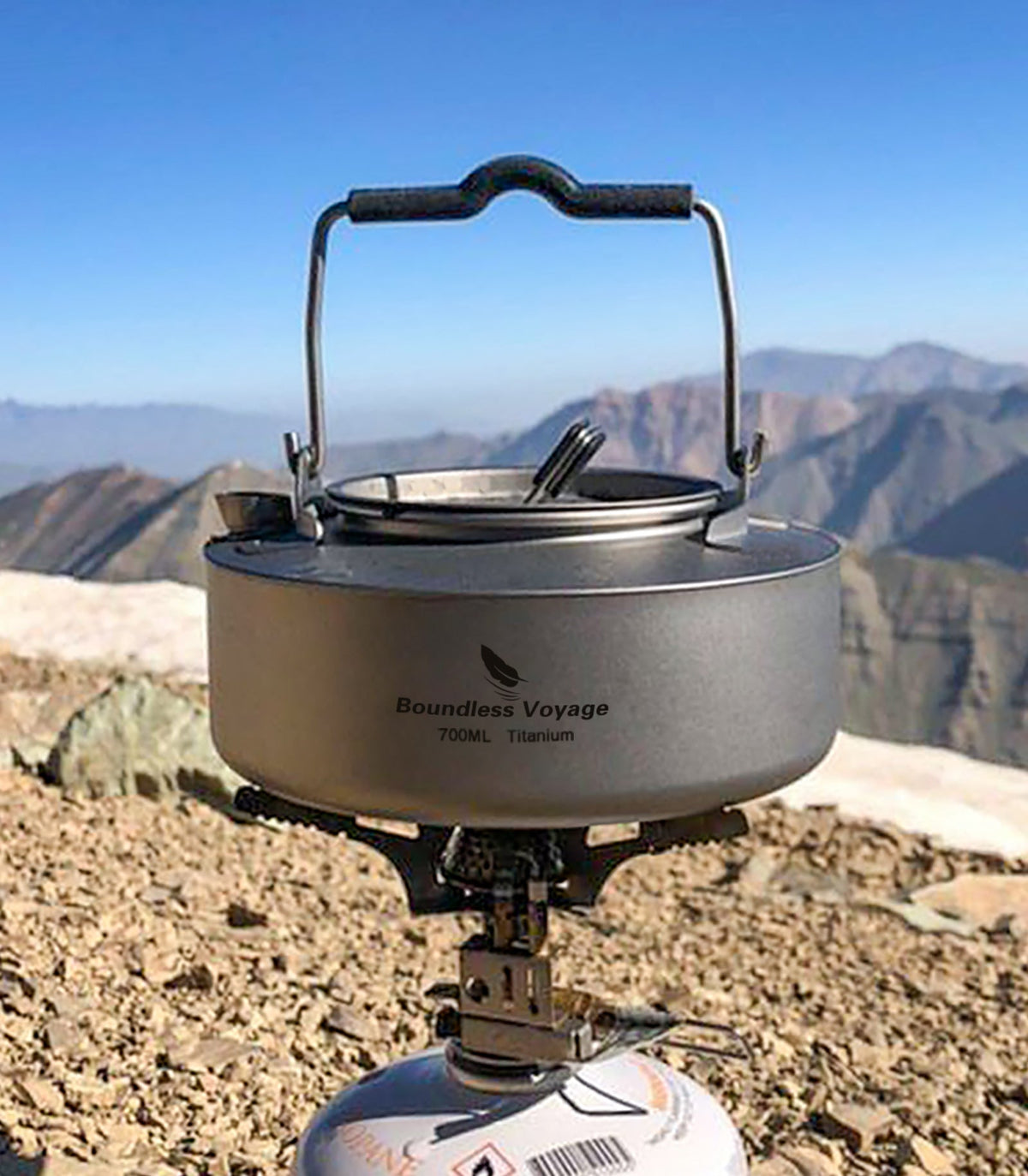 Boundless Voyage Ti3100D Titanium Kettle — 700 ml, 160 g, Folding Handle