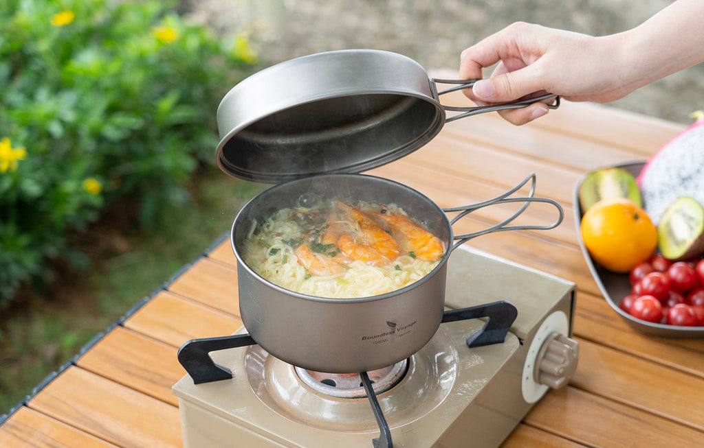 Boundless Voyage Ti2042C Titanium Pot and Pan Set — 1 L Pot, 500 ml Pan, 179 g