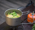 Boundless Voyage Ti2110C Titanium Pot and Pan Set — 1.2 L Pot, 500 ml Pan, Fits a 230 g Canister