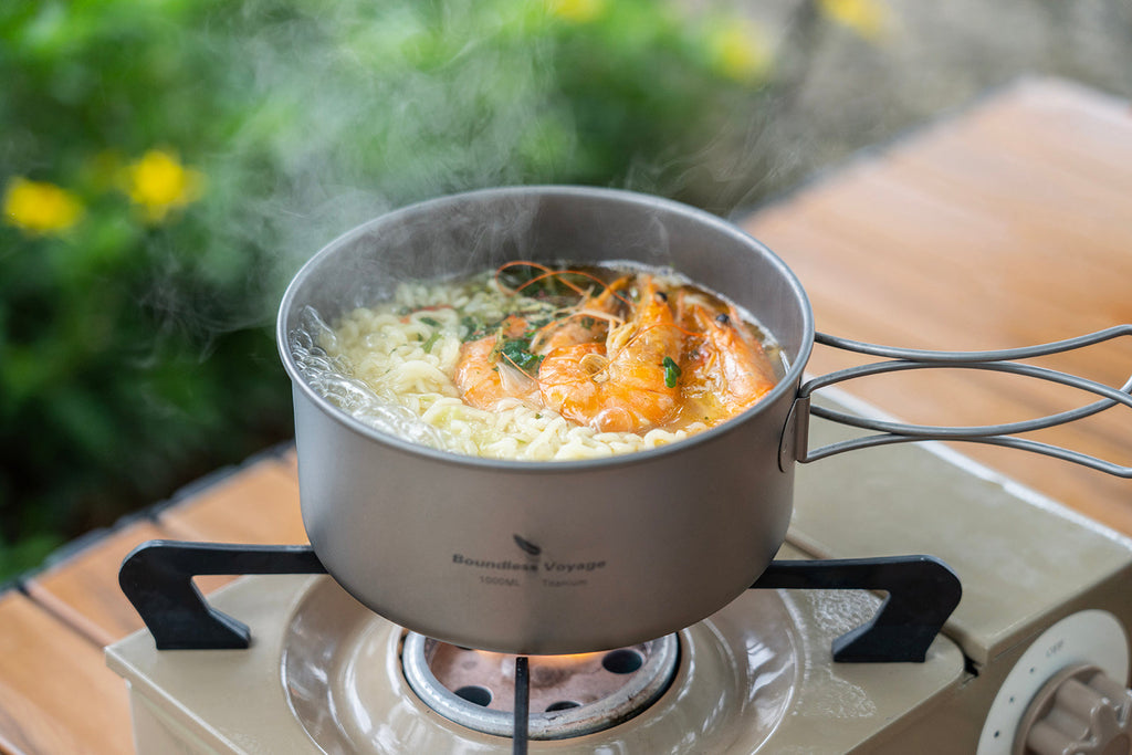 Boundless Voyage Ti2042C Titanium Pot and Pan Set — 1 L Pot, 500 ml Pan, 179 g