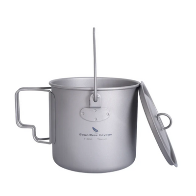 Boundless Voyage 1100 ml Titanium Hanging Pot — Bail Handle, Inset Lid, 160 g