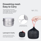 Boundless Voyage Ti2042C Titanium Pot and Pan Set — 1 L Pot, 500 ml Pan, 179 g