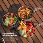 Boundless Voyage Ti2032C Titanium Cook Set — 3 Nesting Pieces, 500/600/700 ml, 245 g