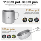 Boundless Voyage Ti2053C Titanium Pot and Pan Set — 1.1 L, Holds a 230 g Canister, 176 g