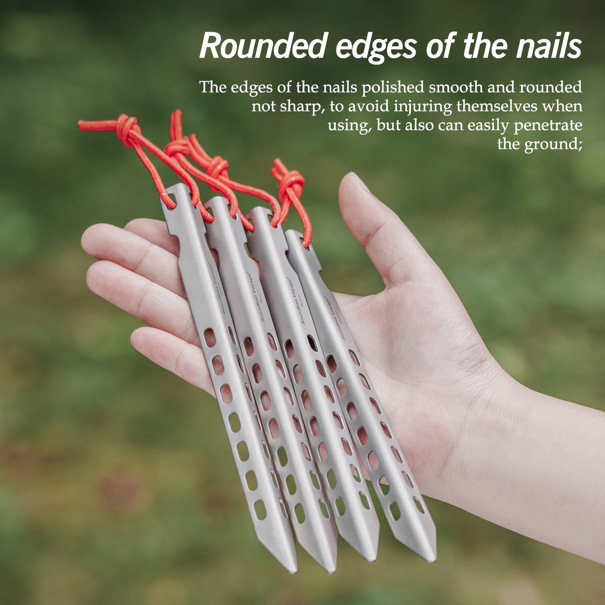 Boundless Voyage Ti4008P Titanium V Tent Stakes — 16.5 cm, About 10 g Each, Packs of 6, 8 or 12