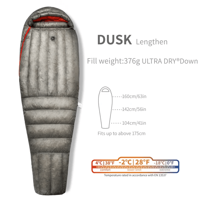 Aegismax Wind Hard Dusk Sleeping Bag — 7D Shell, 800FP Ultra-Dry Down, Crisscross Baffles