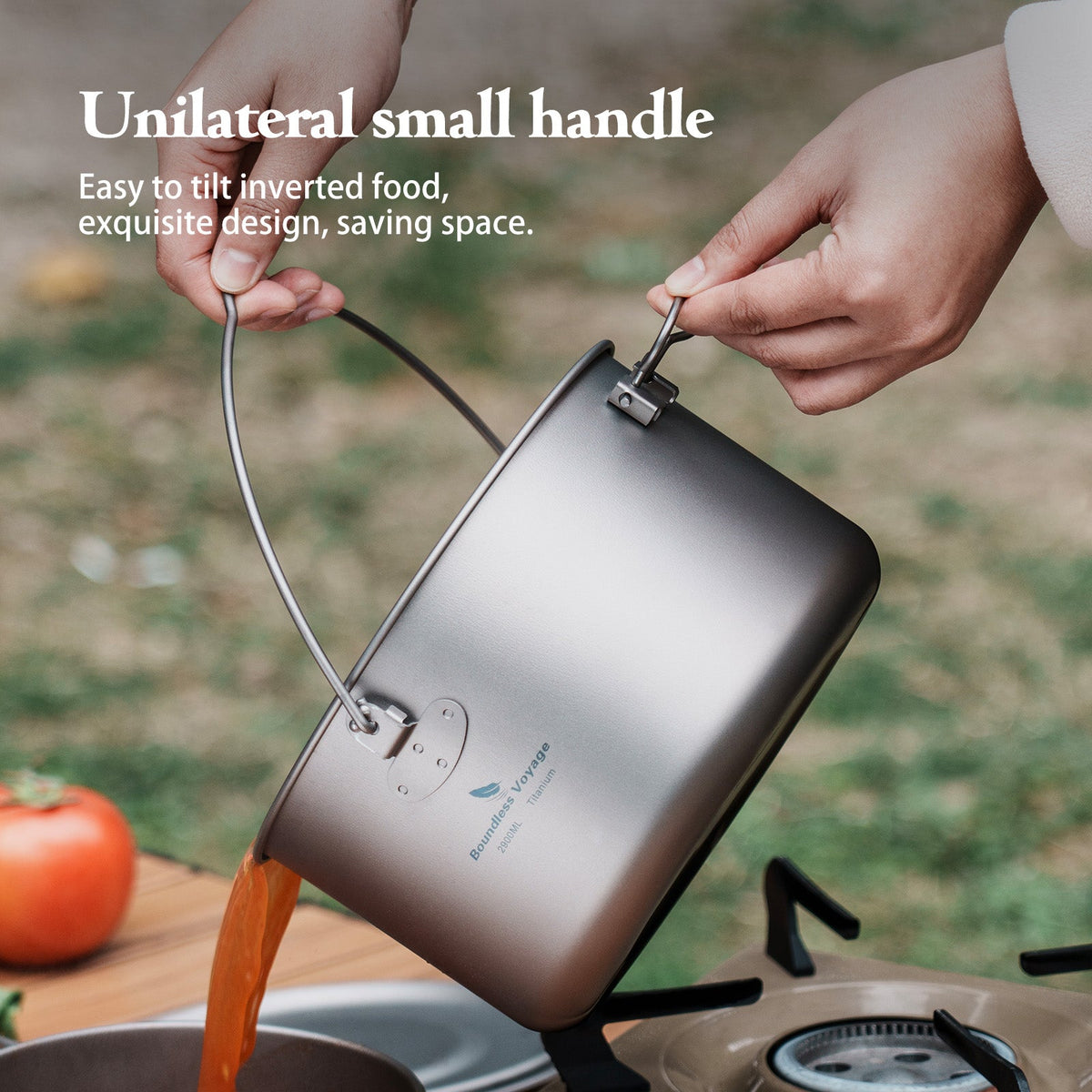 Boundless Voyage Titanium Hanging Pot — 1.95 L or 2.9 L, Bail Handle, Strainer Lid
