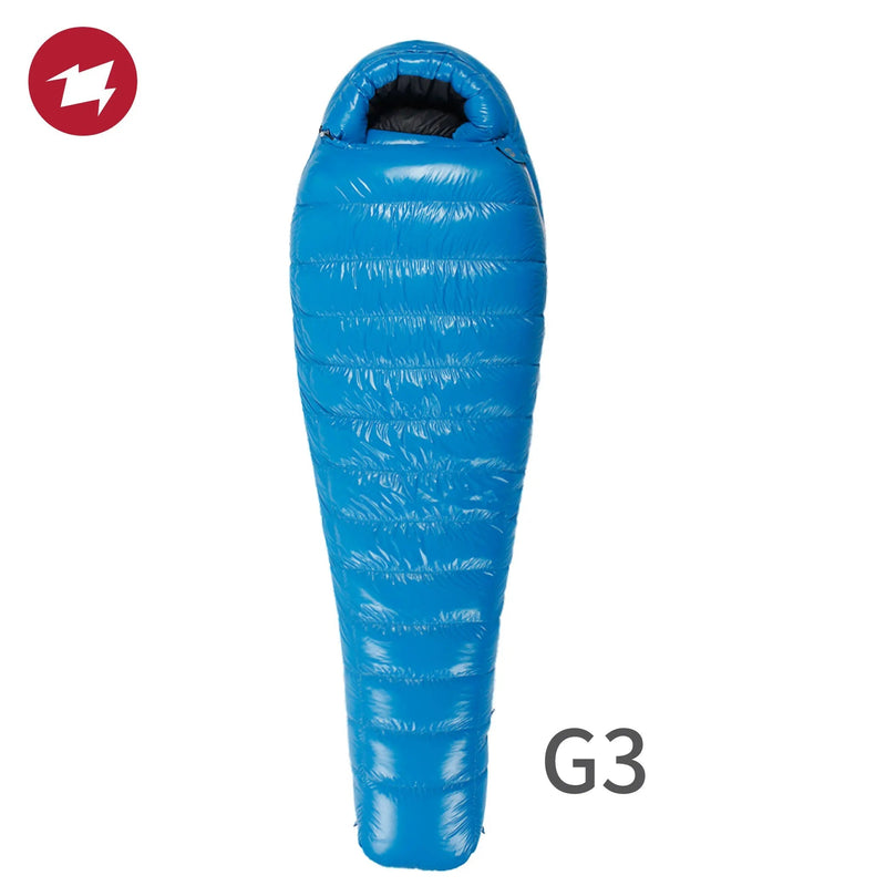 Aegismax G Series Down Sleeping Bag — 800FP White Goose Down, G1 380 g / G2 664 g Fill, Comfort 3°C / −2°C