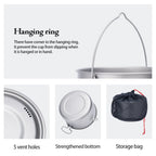 Boundless Voyage Titanium Hanging Pot — 1.95 L or 2.9 L, Bail Handle, Strainer Lid