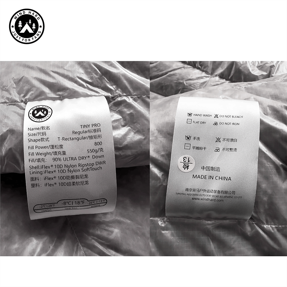 Aegismax Wind Hard Tiny Pro — Wearable 800FP Goose Down Quilt, 10D Shell, Rated −8°C