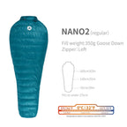 Aegismax Nano 2 Down Sleeping Bag — 800FP Goose, Rated 0°C, Ultralight Mummy