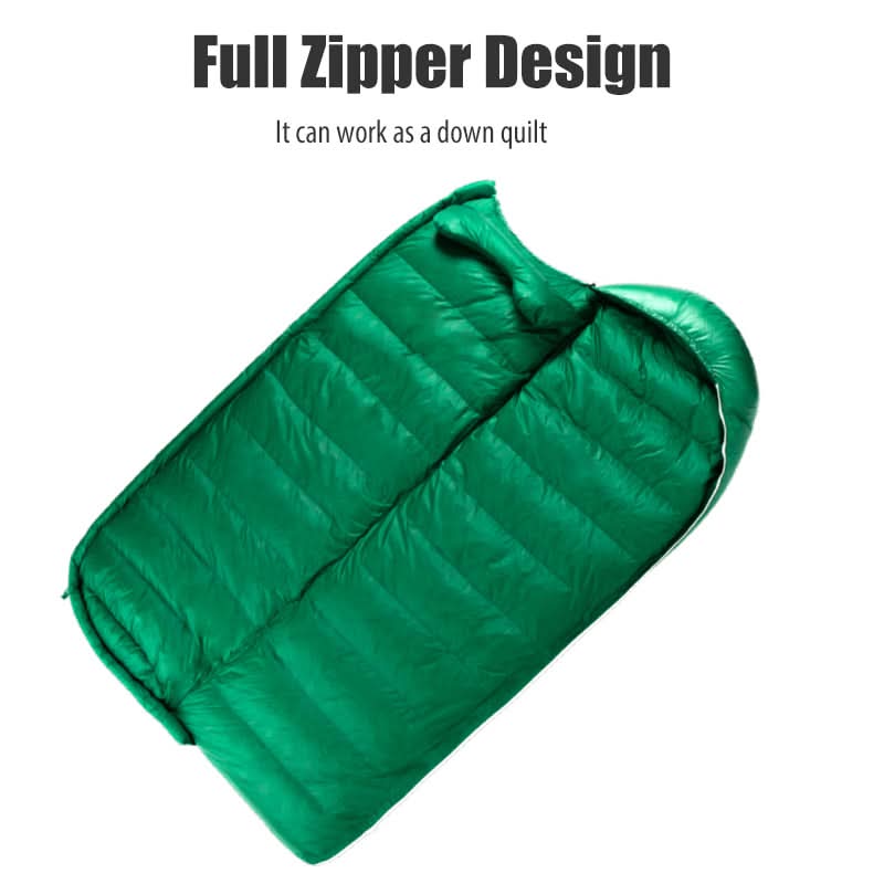 Black Ice E Series Envelope Goose Down Sleeping Bag — Opens Flat as a Quilt (E400 / E700 / E1000)