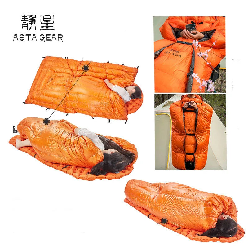 ASTA 700FP Duck Down Quilt — 260 or 500 g of Down, 640 or 870 g, 20D Nylon, 185 × 140 cm