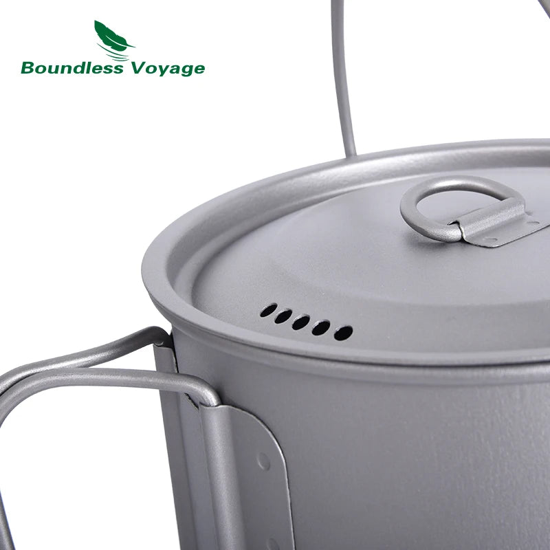 Boundless Voyage 1100 ml Titanium Hanging Pot — Bail Handle, Inset Lid, 160 g