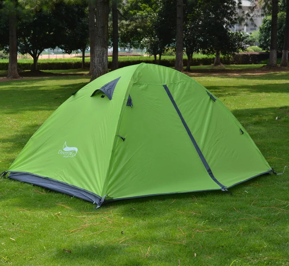 2 Person Backpacking Tent — Aluminium Poles, Double Wall, 1.85 kg, Packs 50 × 13 cm