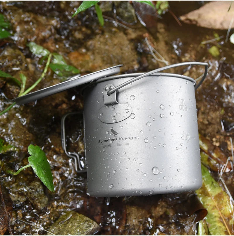 Boundless Voyage 1100 ml Titanium Hanging Pot — Bail Handle, Inset Lid, 160 g
