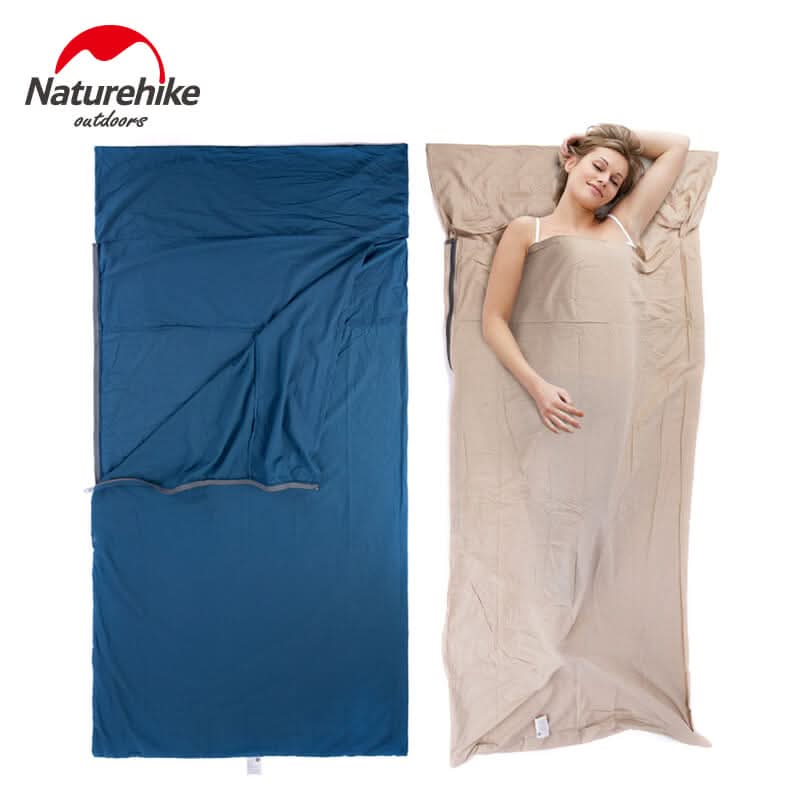 Naturehike Cotton Sleeping Bag Liner — Envelope, Spliceable, 75 cm or 100 cm Wide