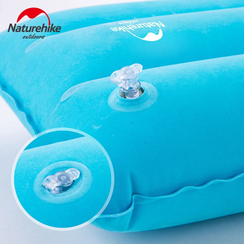 Naturehike Inflatable Camp Pillow — 44 × 27 cm, 85 g, Flocked Non-Slip