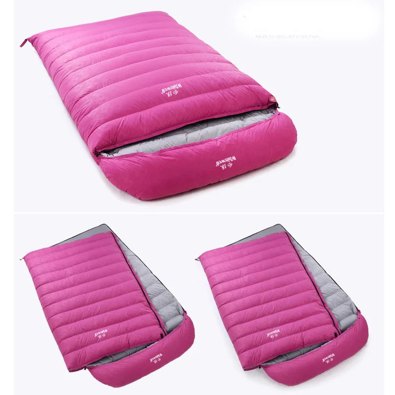 Double Goose Down Sleeping Bag — 2 Person, 220 × 130 cm, 1,800 or 2,000 g of Goose Down