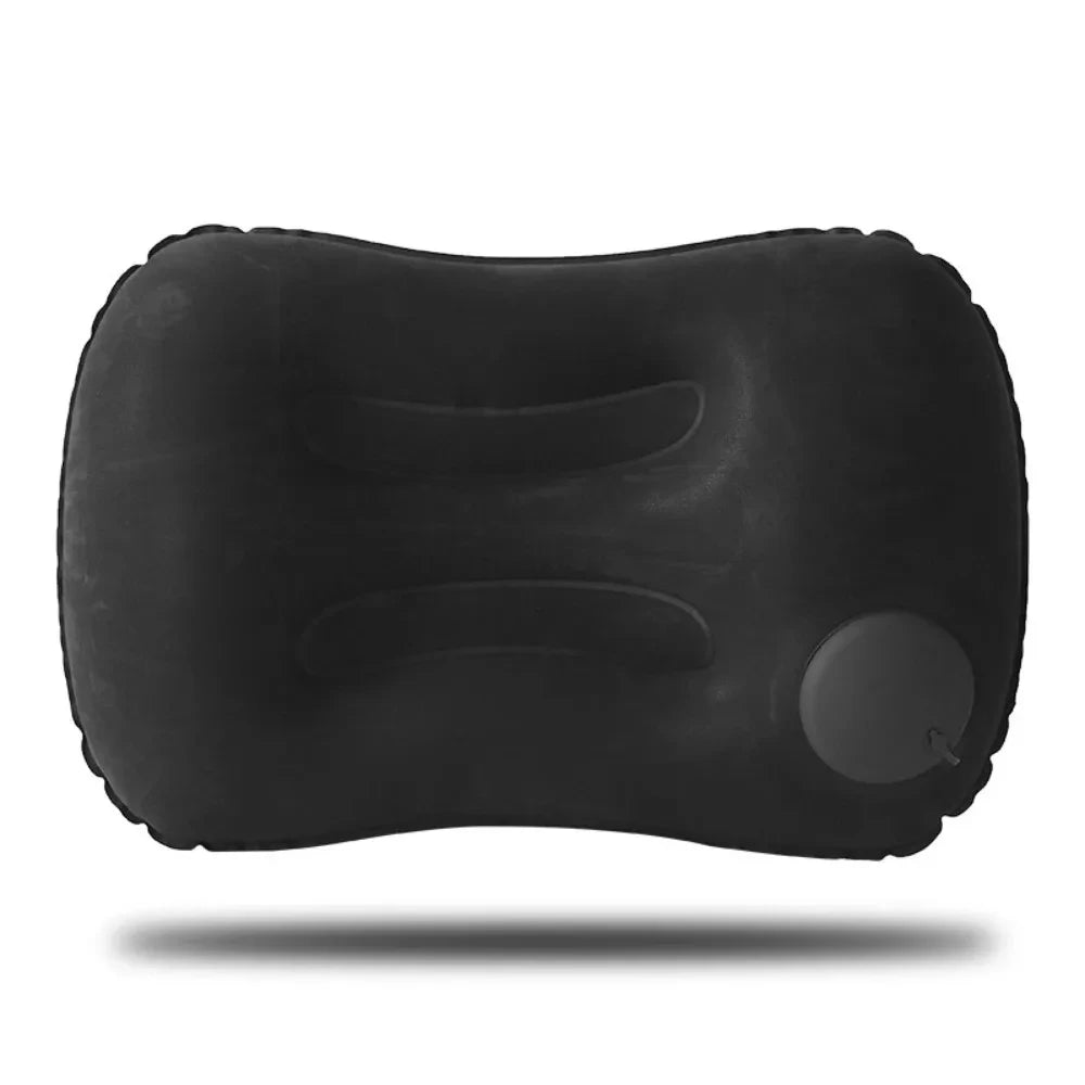 Inflatable Camp Pillow — Soft Flocked Top, Folds Into a Pocket-Size Pouch
