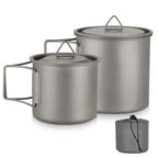 Titanium Mug With Lid — 300 to 750 ml, 75 to 121 g, Folding Handles