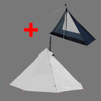 1 Person Pyramid Hot Tent — Stove Jack, Two Doors, 210T Silver-Coated Fly, Aluminium Pole