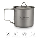 Titanium Mug With Lid — 300 to 750 ml, 75 to 121 g, Folding Handles