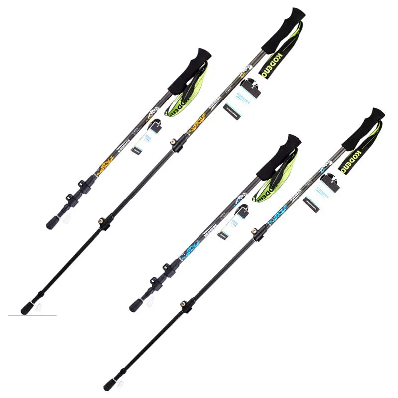Carbon Trekking Poles, Lever Lock — Pair, 3 Sections, 63 to 135 cm, About 170 g Each
