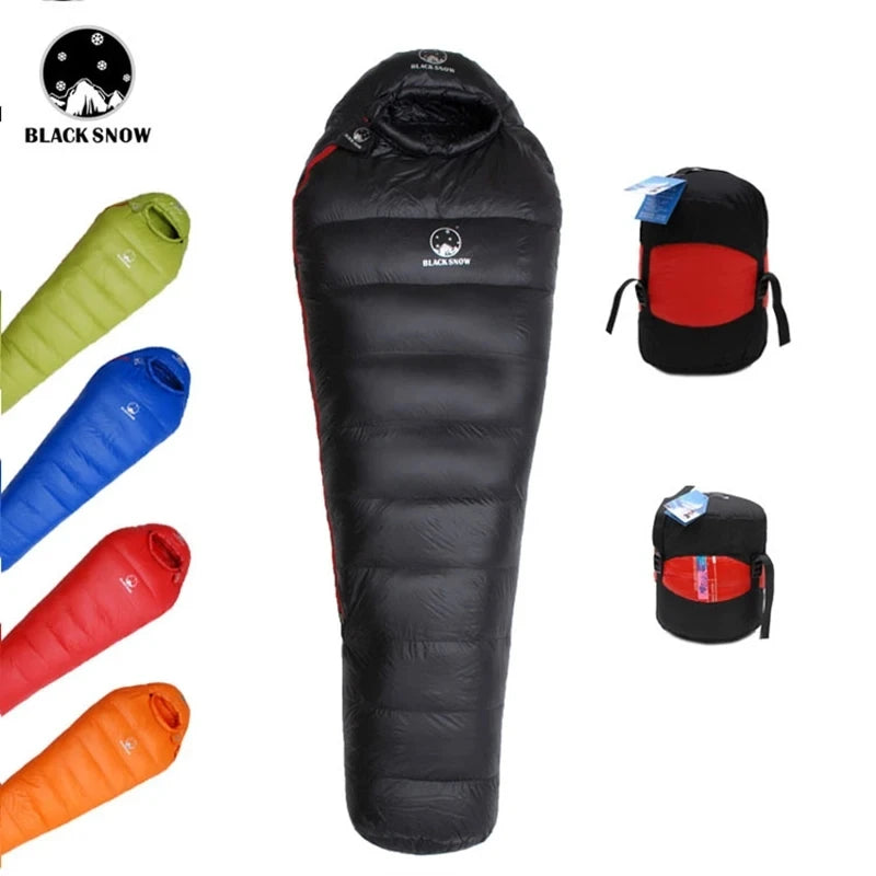 Black Snow 800FP Goose Down Mummy Bag — 400 to 1,300 g of Down, 850 g to 1.75 kg, 20D Shell