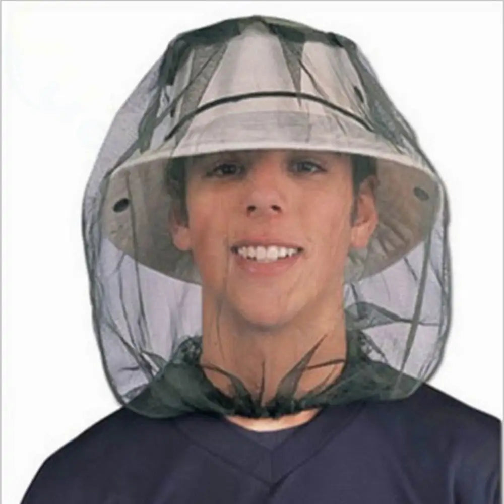 Mosquito Head Net — Fine Mesh, Fits Over a Hat, Folds Into a Pocket