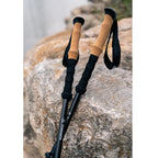 Carbon Trekking Poles, Cork Grip — Z-Fold to 37 cm, 113 to 135 cm, 207 g Each, Pair