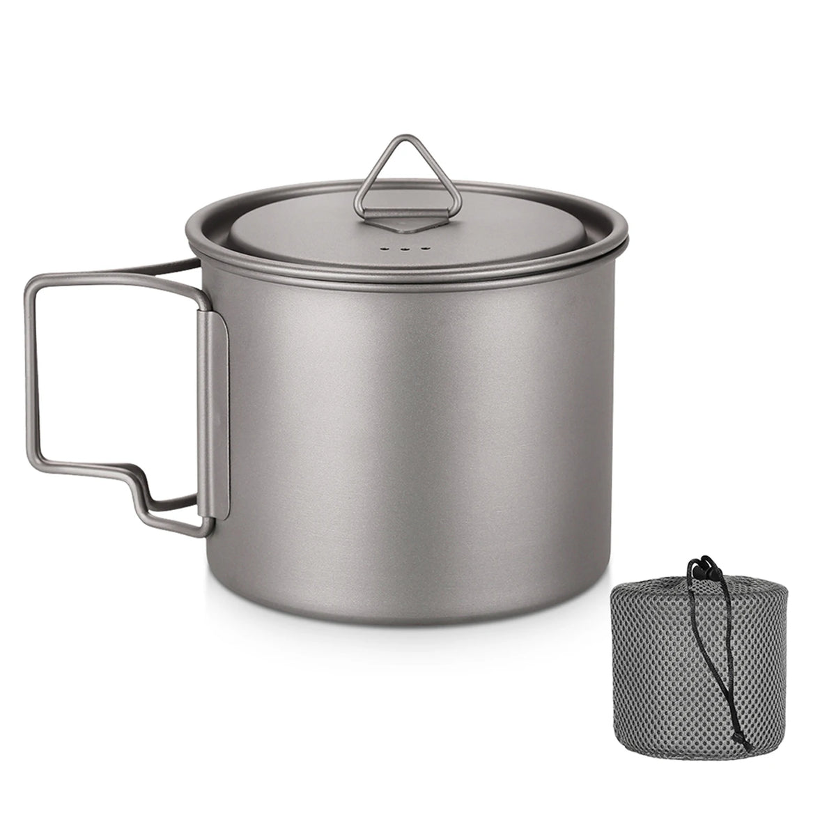 Titanium Mug With Lid — 300 to 750 ml, 75 to 121 g, Folding Handles