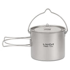 Titanium Pot With Lid — 750, 900 or 1,100 ml, 128 to 156 g, Folding Handles