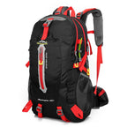 Hiking Backpack 40 L — Water-Repellent Nylon, Padded Back, Hip Belt, Pole and Sleeping Bag Straps