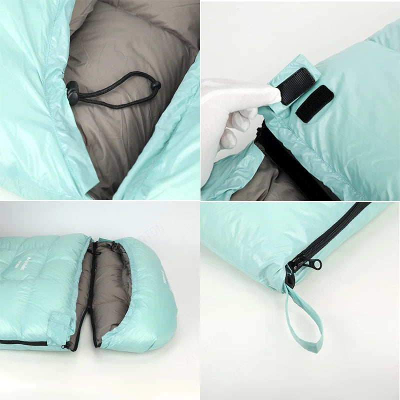 95% Goose Down Envelope Bag — 400 to 1,200 g of Down, 950 g to 1.75 kg, YKK Zip, Zips Into a Double