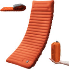 Self-Inflating Camping Mat 10 cm — Foot Pump, Pillow End, 195 × 70 cm, Snaps Into a Double