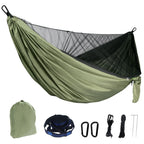 Hammock With Mosquito Net and Rain Fly — 290 × 140 cm, 850 g, 230 × 210 cm PU 2000 mm Fly