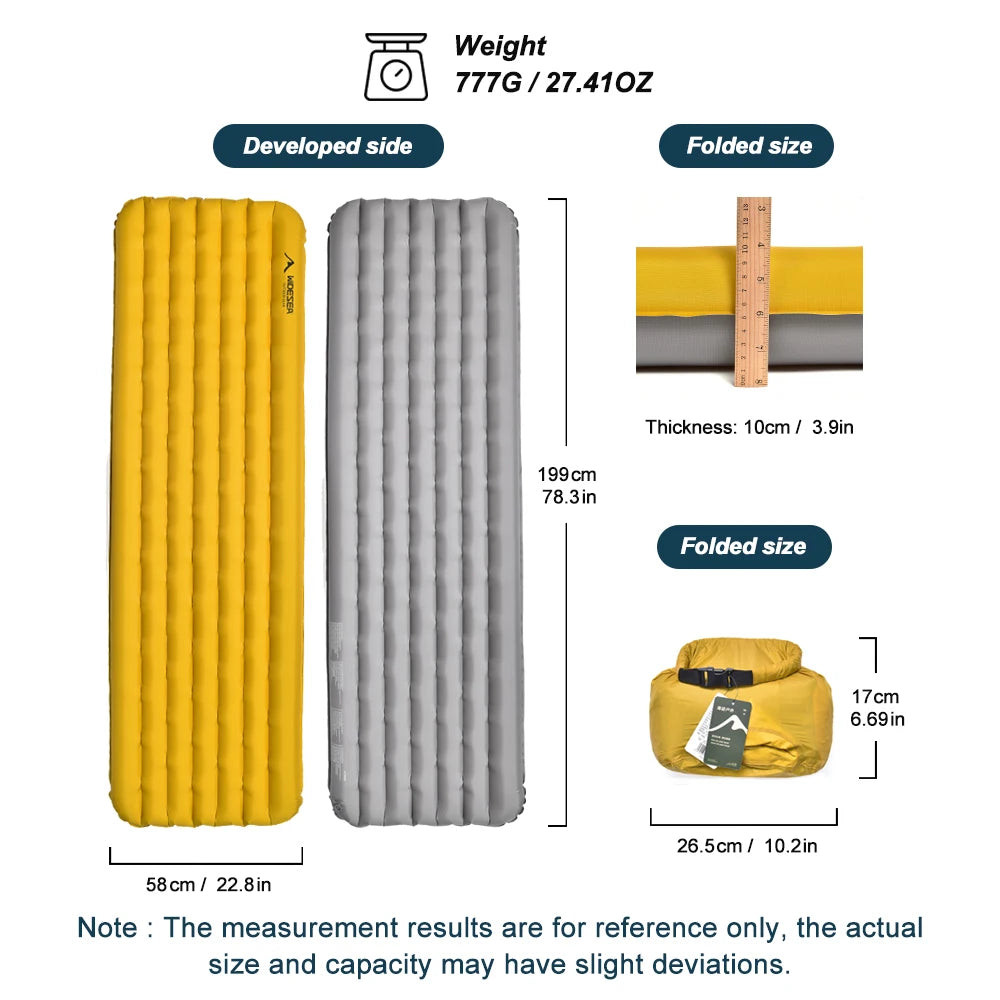 Winter Insulated Air Pad R 7.6 — 5-Layer Reflective Film, 199 × 58 × 9 cm, 777 g